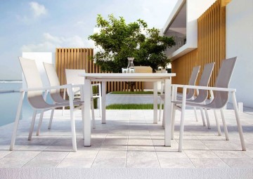 Садовый стол TOLEDO Stone&Wood раздвижной белый