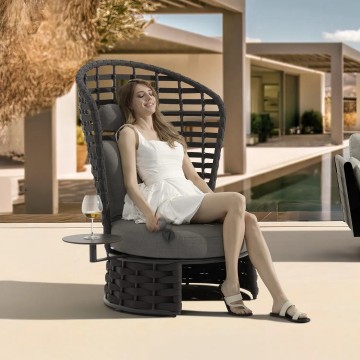 Садовое кресло cо столиком NOBLE антрацит